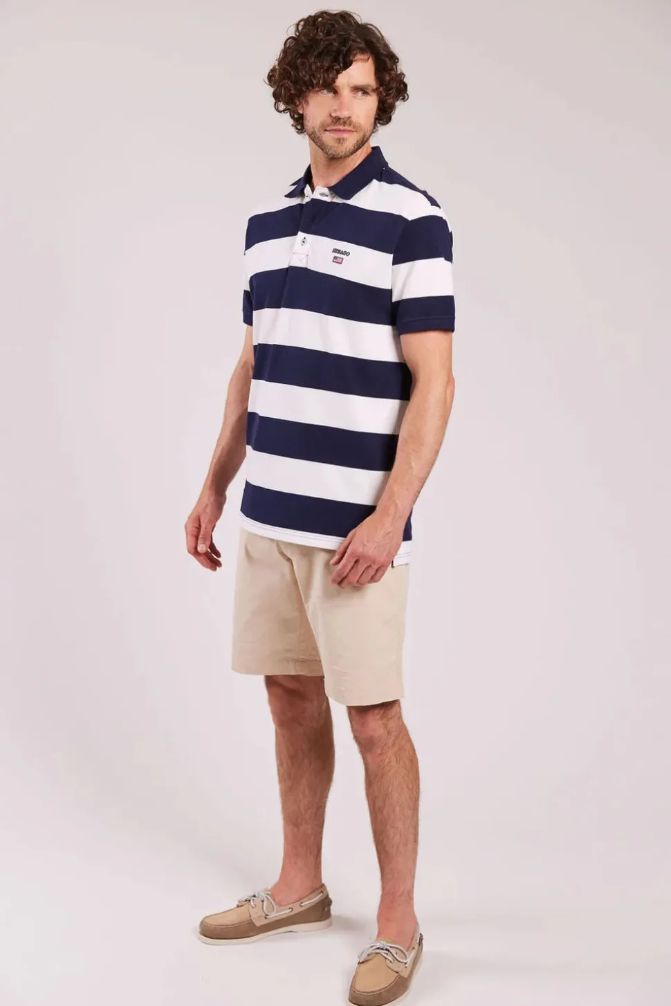 Sebago miesten pikeepaita, MICK BLOCK STRIPE PIQUE NOS Raidallinen Sininen