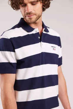 Sebago miesten pikeepaita, MICK BLOCK STRIPE PIQUE NOS Raidallinen Sininen
