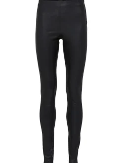 Selected Femme Nahkahousut, Sylvia Mw Stretch Leather. Musta