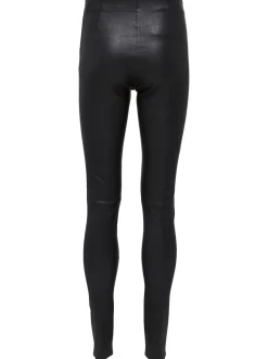 Selected Femme Nahkahousut, Sylvia Mw Stretch Leather. Musta