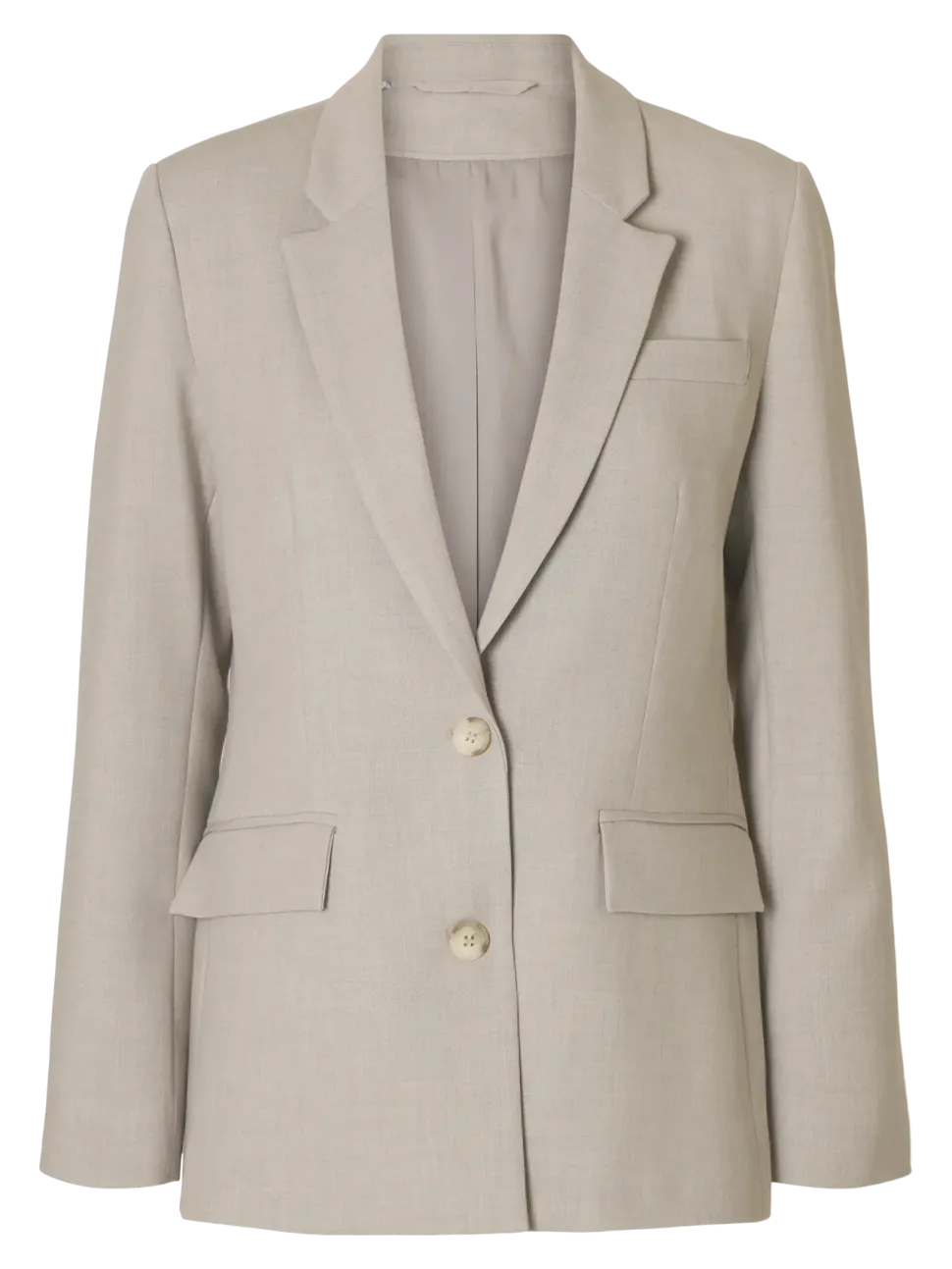 Selected Femme Naisten Bleiseri, AD-SLFRITA LS CLASSIC BLAZER MEL NOOS Island Fossil Melange