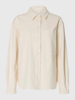 Selected Femme naisten farkkupaita SLFRELAXED Ebba Denim Shirt, egret