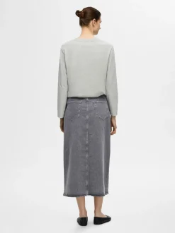 Selected Femme naisten farkkuhame, SLFKRISTA GERDA MAX SKIRT Grafiitti
