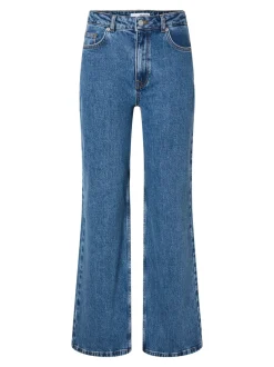 Selected Femme naisten farkut, SLFALICE HW WIDE LONG WING BLU JEANS Indigo