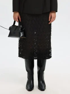 Selected Femme naisten hame, SLFMARION HW MIDI SKIRT B Black