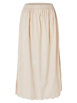 Selected Femme naisten hame, SLFMELLI HW ANKLE SKIRT Hiekka