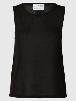 Selected Femme naisten hihaton toppi, SLFMOON SUS SL KNIT TOP Musta
