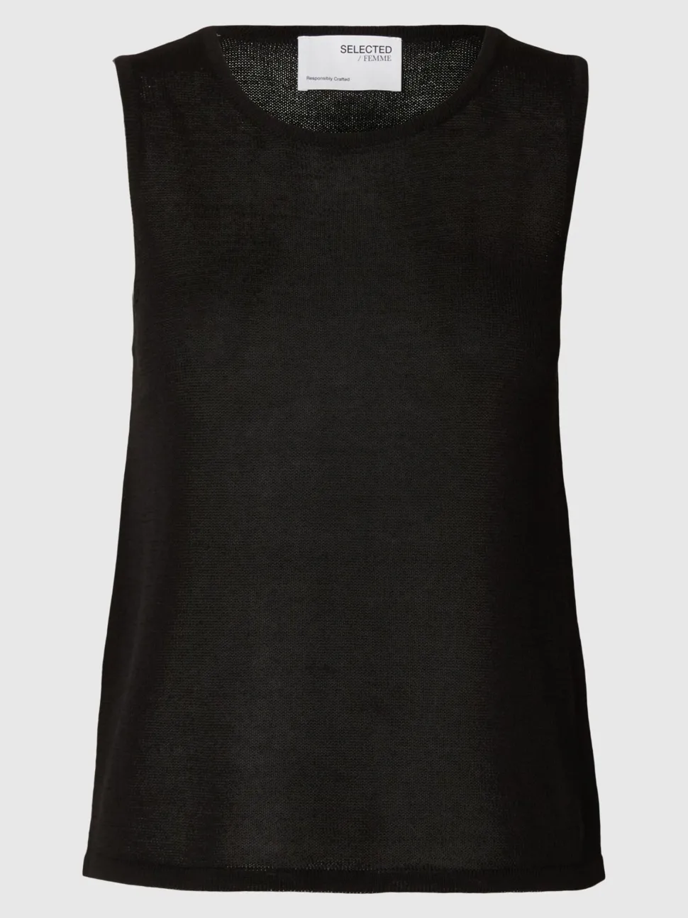 Selected Femme naisten hihaton toppi, SLFMOON SUS SL KNIT TOP Musta