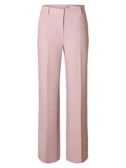 Selected Femme naisten housut AD-SLFRITA MW Wide Pant Mel, vaaleanpunainen
