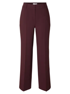 Selected Femme naisten housut, SLFRITA MW WIDE PANT MEL NOOS Fig Melange