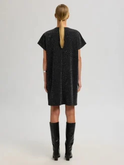 Selected Femme Naisten juhlamekko Oversized Sandra SS, Black/Silver