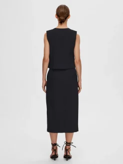 Selected Femme Naisten Liivi, SLFRITA VEST BLACK Musta