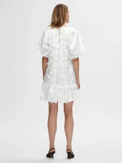 Selected Femme Naisten Mekko SLFALBERTA 2/4 DRESS Valkoinen