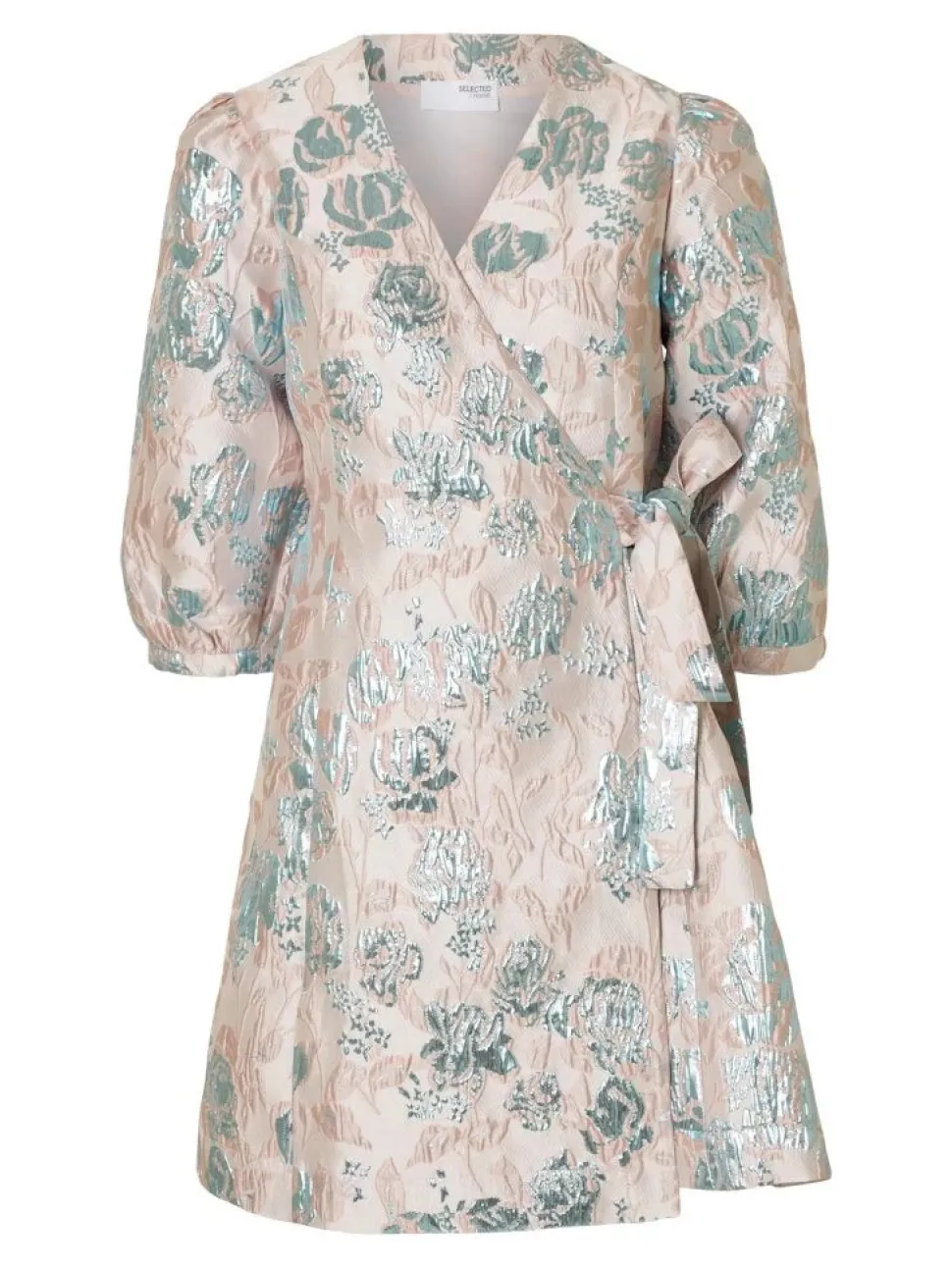 Selected Femme naisten mekko, SLFDEMMI-SIV SS WRAP DRESS Vaaleanpunainen Kuosi