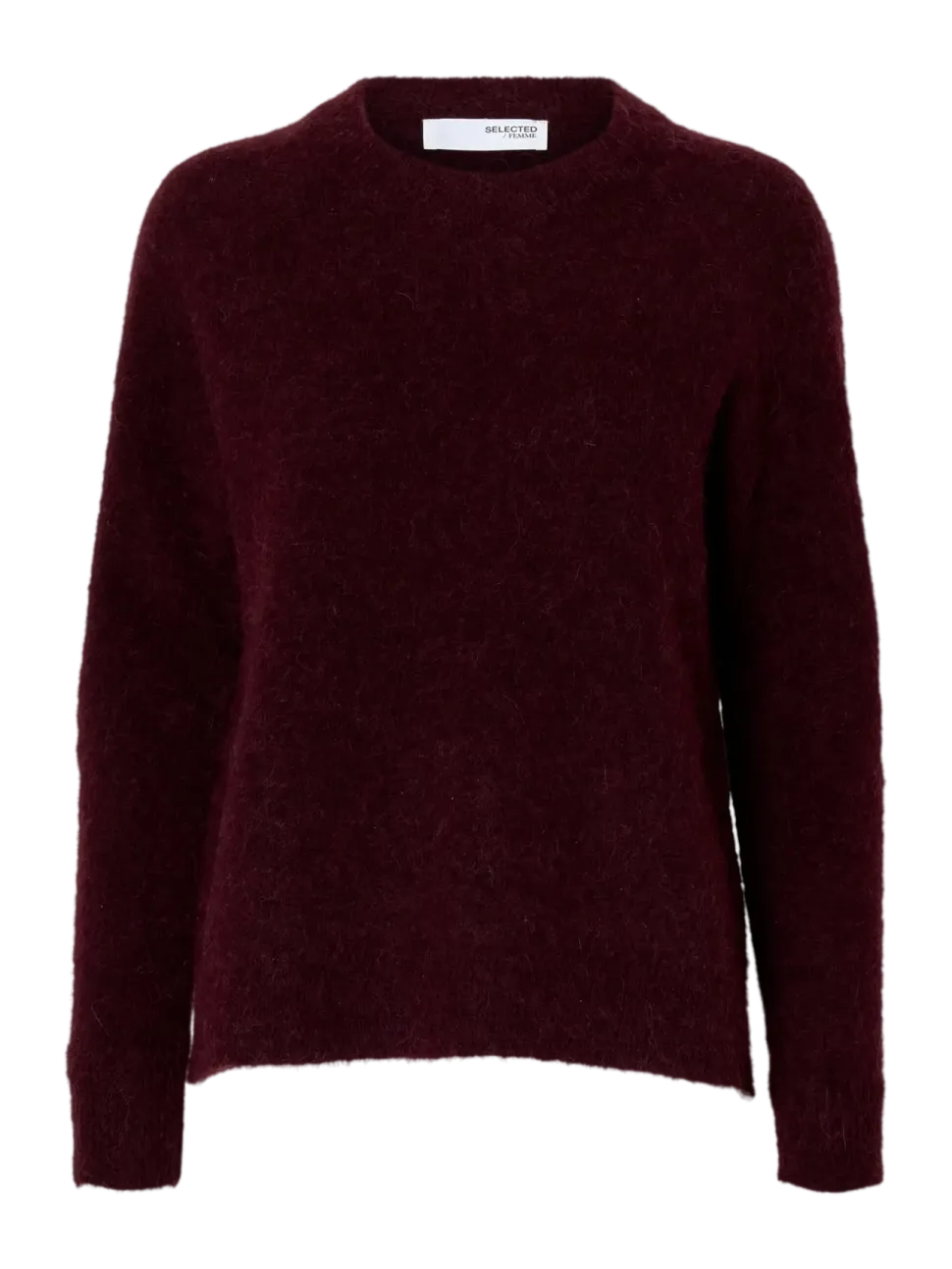 Selected Femme Naisten Neulepaita, Lulu LS Knit O-Neck Fig Melange