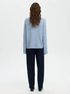 Selected Femme naisten neuletakki SLFLULU NEW LS KNIT CARDIGAN, Cashmere Blue Melange