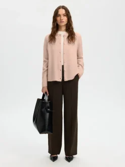 Selected Femme naisten neuletakki SLFLULU NEW LS KNIT CARDIGAN, Pale Dogwood Melange