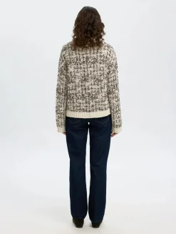 Selected Femme naisten neuletakki, SLFLINDSAY LS KNIT V-NECK CARDIGAN Birch Delicioso