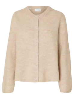 Selected Femme naisten neuletakki, SLFLULU NEW LS KNIT CARDIGAN Birch Melange