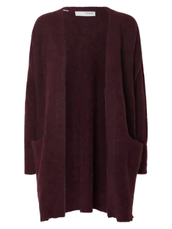 Selected Femme Naisten Neuletakki Lulu New Knit Long Cardigan Fig Melange