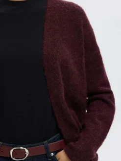 Selected Femme Naisten Neuletakki Lulu New Knit Long Cardigan Fig Melange