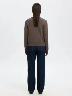 Selected Femme Naisten Neuletakki, SLFThea LS Knit Merino Cardigan Noos Delicioso