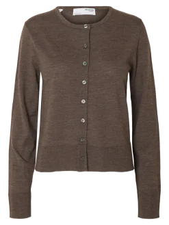Selected Femme Naisten Neuletakki, SLFThea LS Knit Merino Cardigan Noos Delicioso