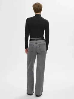 Selected Femme Naisten Paita, SLFMANJA LS HIGH NECK NOOS Black