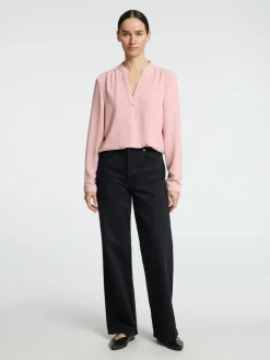 Selected Femme Naisten Pusero, SLFMIVIA LS TOP B Vaaleanpunainen