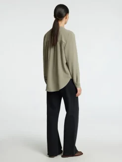 Selected Femme Naisten Pusero, SLFMIVIA LS TOP B Khaki