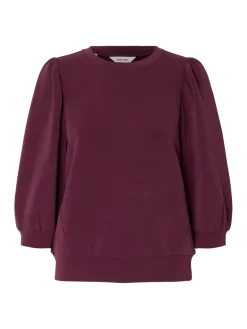 Selected Femme Naisten Pusero, SLFTENNY 3/4 SWEAT TOP NOOS Fig
