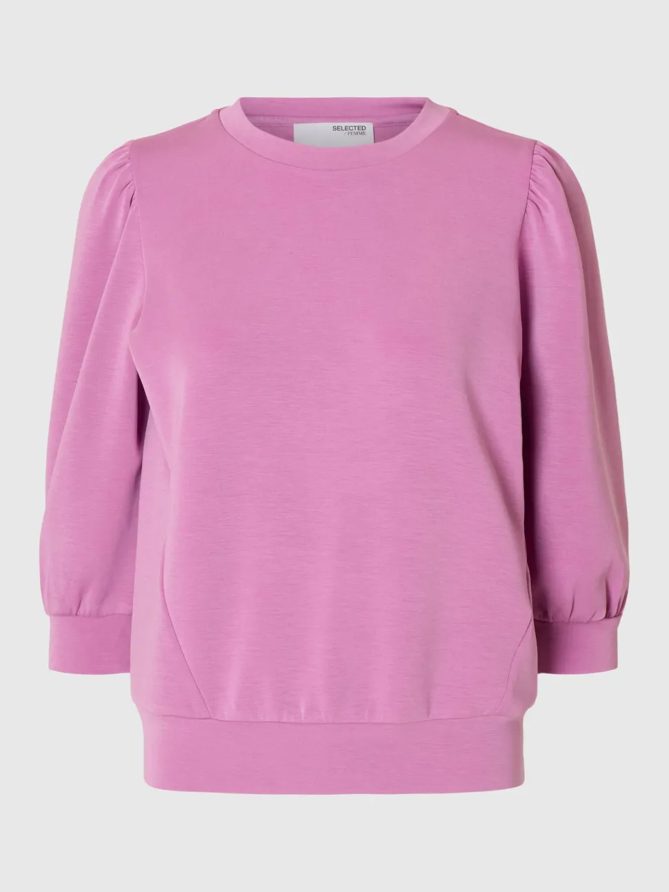 Selected Femme Naisten Pusero, SLFTENNY 3/4 SWEAT TOP NOOS Vadelma