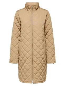 Selected Femme Naisten Tikkitakki SLFFILLY QUILTED COAT B Vaalea Beige