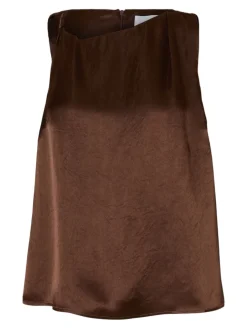 Selected Femme naisten toppi, SLFELINA SL TWIST TOP Tummanruskea