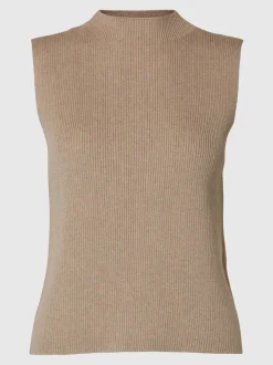 Selected Femme Naisten Toppi, HIGH NECK Vaalea Beige