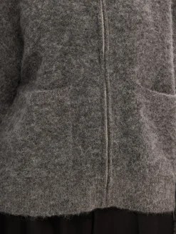 Selected Femme neuletakki, SLFSIA RAS LS KNIT ZIPPER CARDIGAN Grafiitti