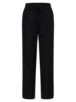 Selected Femme pellavahousut, SLFVIVA-GULIA MW LONG LINEN PANT NOOS Musta