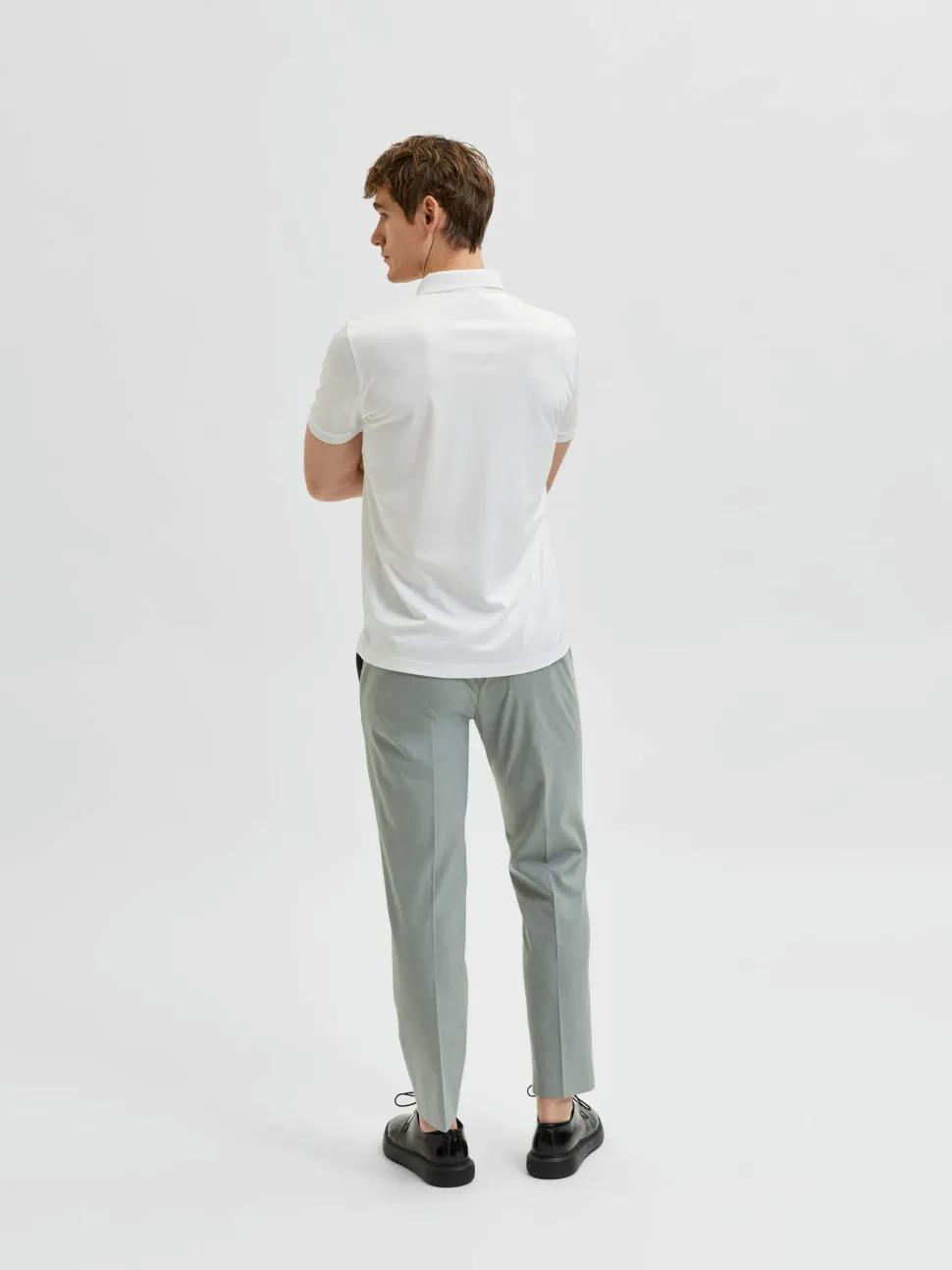 Selected Homme Fave Zip Polo Valkoinen