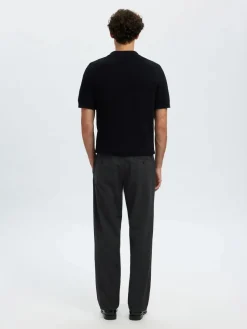Selected housut, MILES BRUSHED PANTS Dark Grey Structure