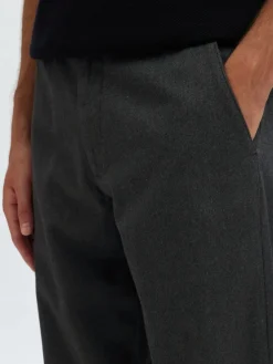 Selected housut, MILES BRUSHED PANTS Dark Grey Structure