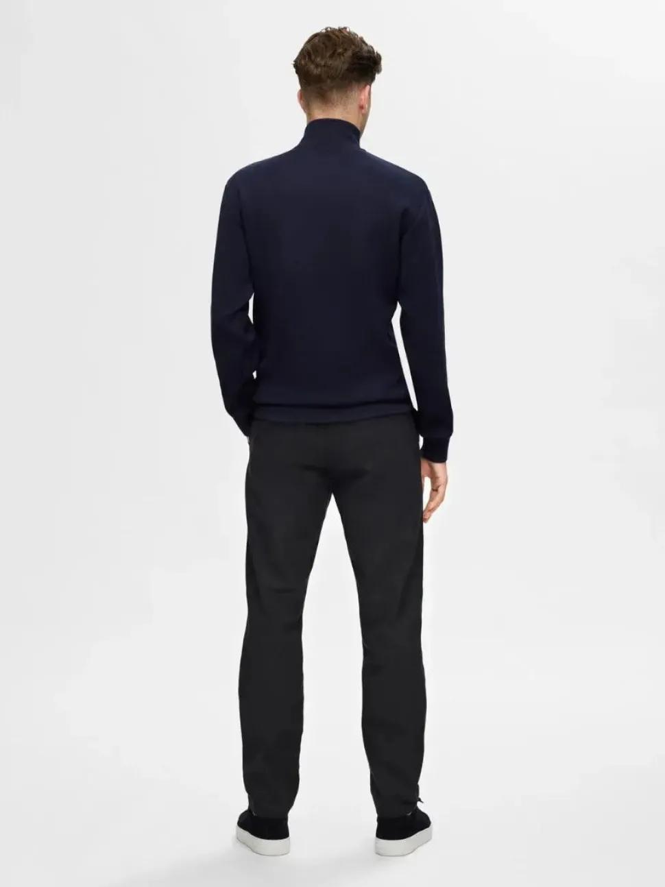 Selected housut, MILES BRUSHED PANTS Tummanharmaa