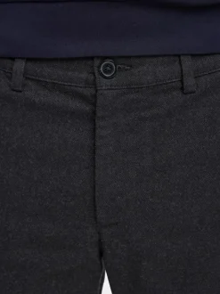 Selected housut, MILES BRUSHED PANTS Tummanharmaa