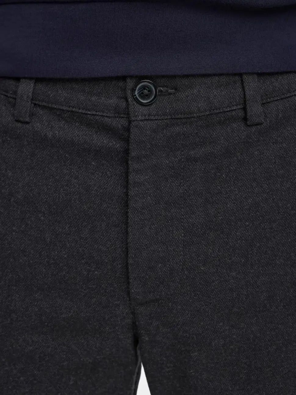 Selected housut, MILES BRUSHED PANTS Tummanharmaa