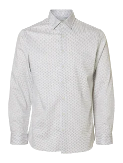 Selected kauluspaita SLHSLIM-Performance Shirt LS AOP, Bright White Diamond