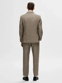 Selected Miesten Bleiseri, REGULAR WILL LINEN BLZ NOS Keskiruskea