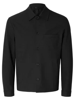 Selected miesten bleiseri, ROBERT OVERSHIRT Black