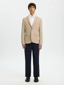 Selected miesten bleiseri SLIM-AITOR Jersey BLZ Flex, hiekka
