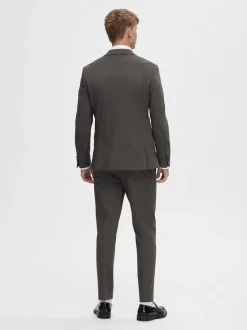 Selected Miesten Bleiseri, SLIM AITOR JERSEY BLAZER NOS Ruskea Kuosi