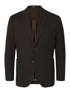 Selected miesten bleiseri, SLHSLIM-LEWIS LANO JERSEY BLZ Chocolate Torte