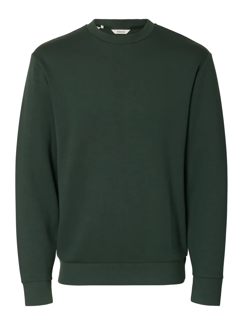 Selected miesten college, MANUEL SOFT CREW NECK Deep Forest